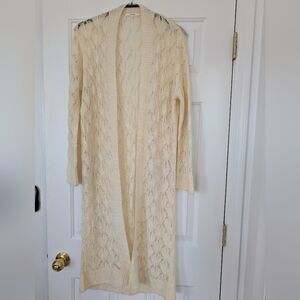 Tularosa Cream Long Knit Cardigan